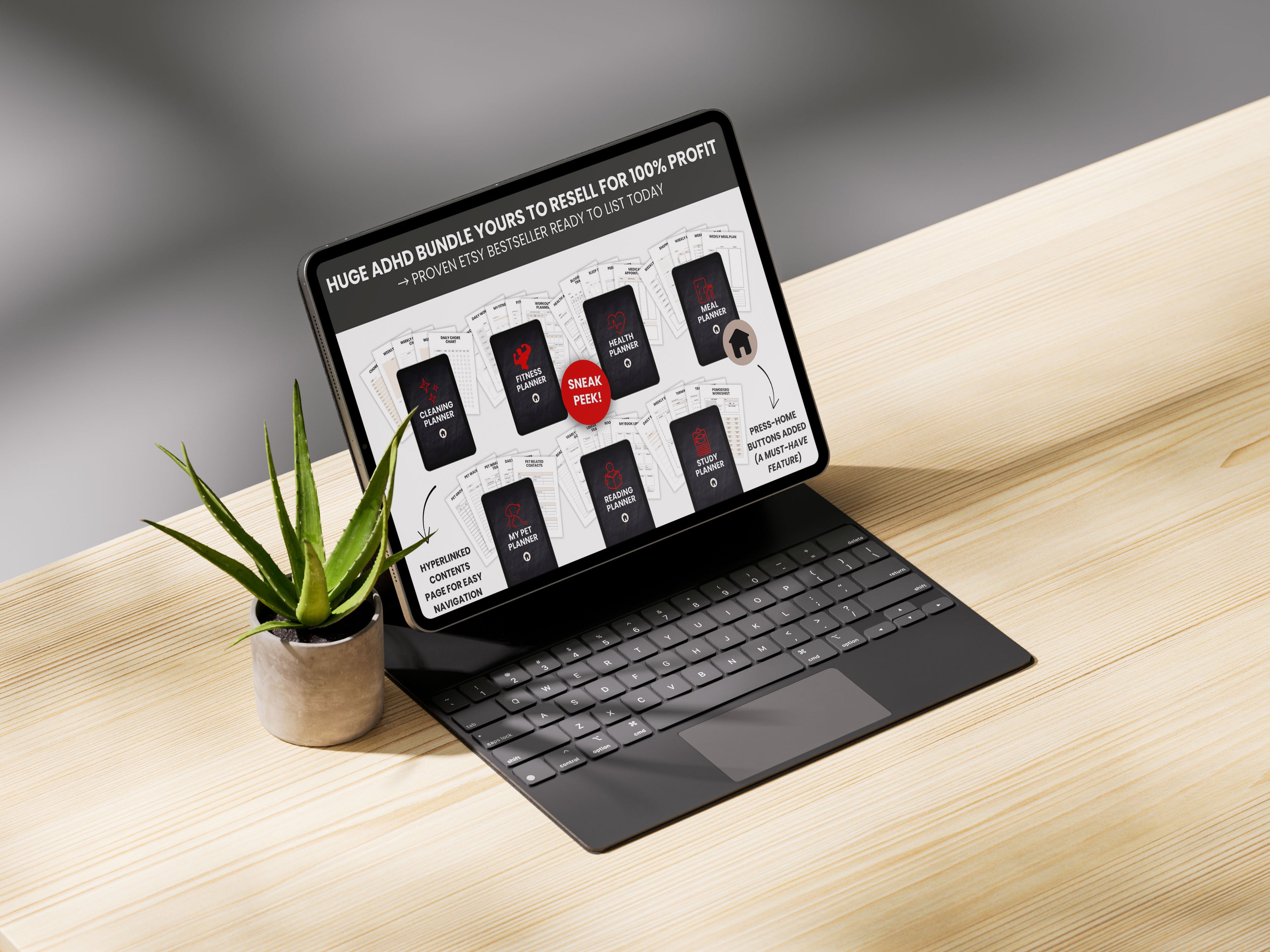 ADHD Life Planner 1000+ Pages & Calendar Bundle PDF